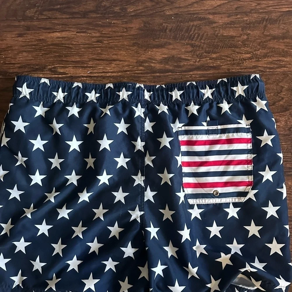 George Blue and White Star Swim Trunks - Picture 4 of 4